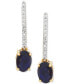 ფოტო #3 პროდუქტის Sapphire (1-1/3 ct. t.w.) & Diamond (1/20 ct. t.w.) Drop Earrings in 10k Gold