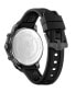 Men's Chronograph Date Quartz Plein Gain Black Silicone Strap Watch 43mm