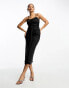 Фото #1 товара ASOS DESIGN cami ruched mesh midi dress in black