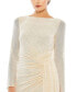 Фото #6 товара Women's Ieena Sequined Ruched Long Sleeve Boat Neck Gown