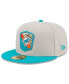 Фото #2 товара Men's Stone, Aqua Miami Dolphins 2023 Salute To Service 59FIFTY Fitted Hat