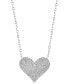 ფოტო #1 პროდუქტის EFFY® Diamond Pavé Heart 18" Pendant Necklace (3/8 ct. t.w.) in 14k White Gold