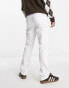 ASOS DESIGN straight leg jeans with carpenter detail in white