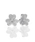 ფოტო #2 პროდუქტის Suzy Levian Sterling Silver Cubic Zirconia Lavish Flower Stud Earrings