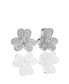 Suzy Levian Sterling Silver Cubic Zirconia Lavish Flower Stud Earrings