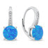 Decent silver earrings with zircons and synthetic opals EA932WB
