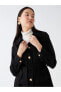 Gömlek Yaka Desenli Tüvit Kadın Blazer Ceket