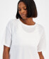 ფოტო #3 პროდუქტის Women's Relaxed-Fit Short-Sleeve T-Shirt, Created for Macy's