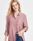 Women's Darlene Collared Button-Front Shirt Adisa Red Stripe, M - фото #3