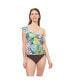 ფოტო #1 პროდუქტის Women's Tropic Boom One Shoulder Tankini swim top