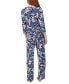 Women's 2-Pc. Ultra Ribbed Printed Pajama Set