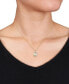 ფოტო #2 პროდუქტის Cultured South Sea Pearl (9mm) & Diamond (1/10 ct. t.w.) Swirl 17" Pendant Necklace in 14k Gold