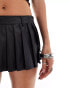 Lioness low rise ultra mini pleated skirt in black