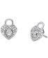 ფოტო #1 პროდუქტის Silver-Tone or Gold-Tone Heart Lock Stud Earrings