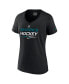 Фото #3 товара Women's Black San Jose Sharks Authentic Pro V-Neck T-shirt
