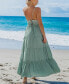 Women's Sage Sleeveless Smocked Waist Ruffled Hem Maxi Beach Dress