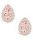 Фото #3 товара Morganite (1-3/8 ct. t.w.) and Diamond (1/3 ct. t.w.) Halo Stud Earrings in 14K Rose Gold