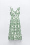 Cutwork embroidery dress with knot