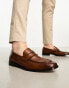 Фото #1 товара ASOS DESIGN loafers in tan polished leather