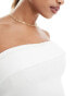 Фото #2 товара Kaiia ribbed fold over bandeau top in white