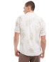 Hollister short sleeve shirt with floral print in cream