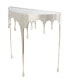 Фото #1 товара Aluminum Drip Console Table with Melting Designed Legs and Shaded Glass Top, 36" x 14" x 32"