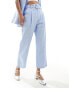 ASOS DESIGN tailored belted trouser with linen in light blue Синий, 34 - фото #3