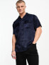Фото #1 товара ASOS DESIGN boxy oversized shirt in navy sandwashed satin