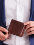 Фото #4 товара Мужское портмоне кожаное коричневое горизонтальное  без застежки Portfel-CE-PR-N01-VT.90-niebieski Factory Price
