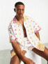 ASOS DESIGN co-ord boxy oversized revere shirt with rainbow placement bandana print