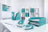 Фото #4 товара Esselte Leitz WOW Office - 30 sheets - Turquoise - White - Metal - Plastic - 80 g/m² - Top - Integrated