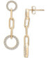 ფოტო #3 პროდუქტის Diamond Circle Link Drop Earrings (1/2 ct. t.w.) in 14k Gold, Created for Macy's