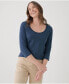 Women's Organic Cotton Softspun Scoop Neck 3/4 Sleeve Tee