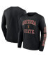 Фото #1 товара Men's Black Arizona State Sun Devils Distressed Arch Over Logo Long Sleeve T-shirt