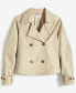 Фото #5 товара Women's Solid Short Double-Breasted Trench Coat, Created for Macy's