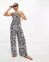 Фото #8 товара Miss Selfridge strappy wide leg jumpsuit in zebra