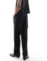 Фото #3 товара ASOS design wide suit trouser in black suedette