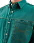 Фото #2 товара ASOS DESIGN relaxed denim shirt in dark green