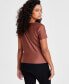 Фото #3 товара Petite Short-Sleeve Cowlneck Top, Created for Macy's