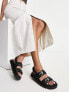 Фото #1 товара Stradivarius cross strap buckle chunky sandal in black