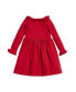 Toddler Girls Long Sleeve Ruffle Trim Knit Dress