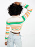 Фото #5 товара Native Youth striped fluffy roll neck jumper in multi