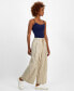 Women's Striped Pleat-Front Wide-Leg Trousers