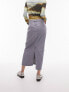 Фото #2 товара Topshop petite denim midi skirt in grey