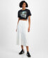 Фото #1 товара Woman's Lace-Trim Midi Skirt, Created for Macy's