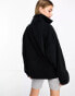 Фото #2 товара ASOS DESIGN Weekend Collective oversized half zip borg fleece with logo in black