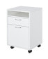 Фото #1 товара Mobile File Cabinet Organizer Office Filing Organizer with Key, White
