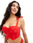 Фото #2 товара ASOS DESIGN Jacinda lace and satin corset with bows in red