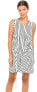McQ 243224 Womens Sleeveless Knot Drape Shift Dress White/Black Stripe Size 38