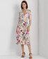LAUREN RALPH LAUREN Women's Floral Surplice Jersey Dress size Multi 10 303977
